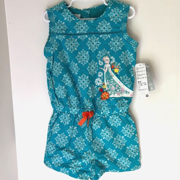 Disney Store Frozen Princess Elsa One Piece Fully Lined Romper Girl's Size 5-6 - Picture 1 of 6